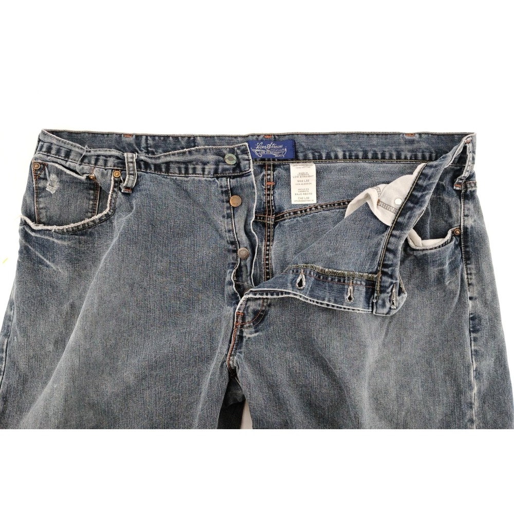 Levi's Signature Low Straight‎ Button Fly Jeans Mens 42x32 Wide Leg Y2k 2006